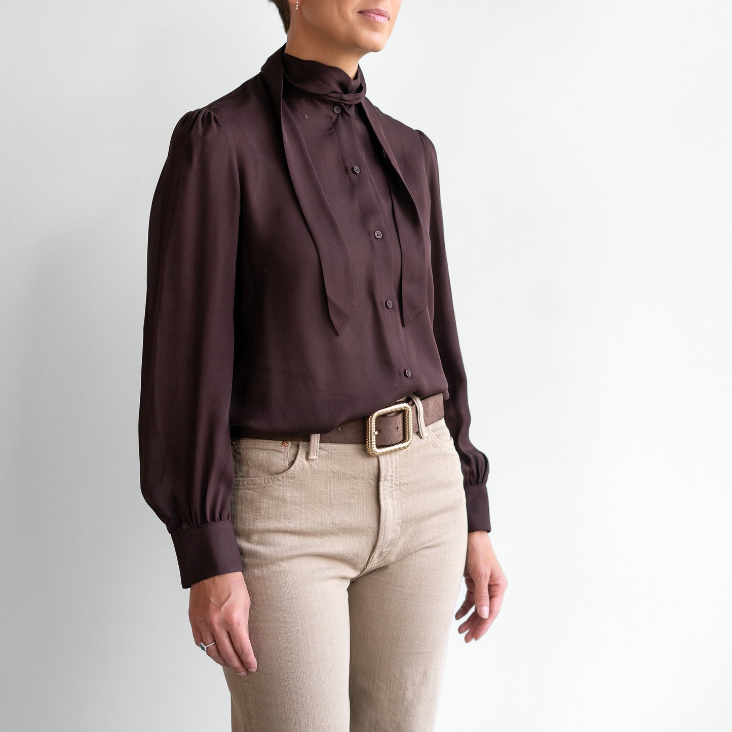 Carina Silk Blouse in Oxblood