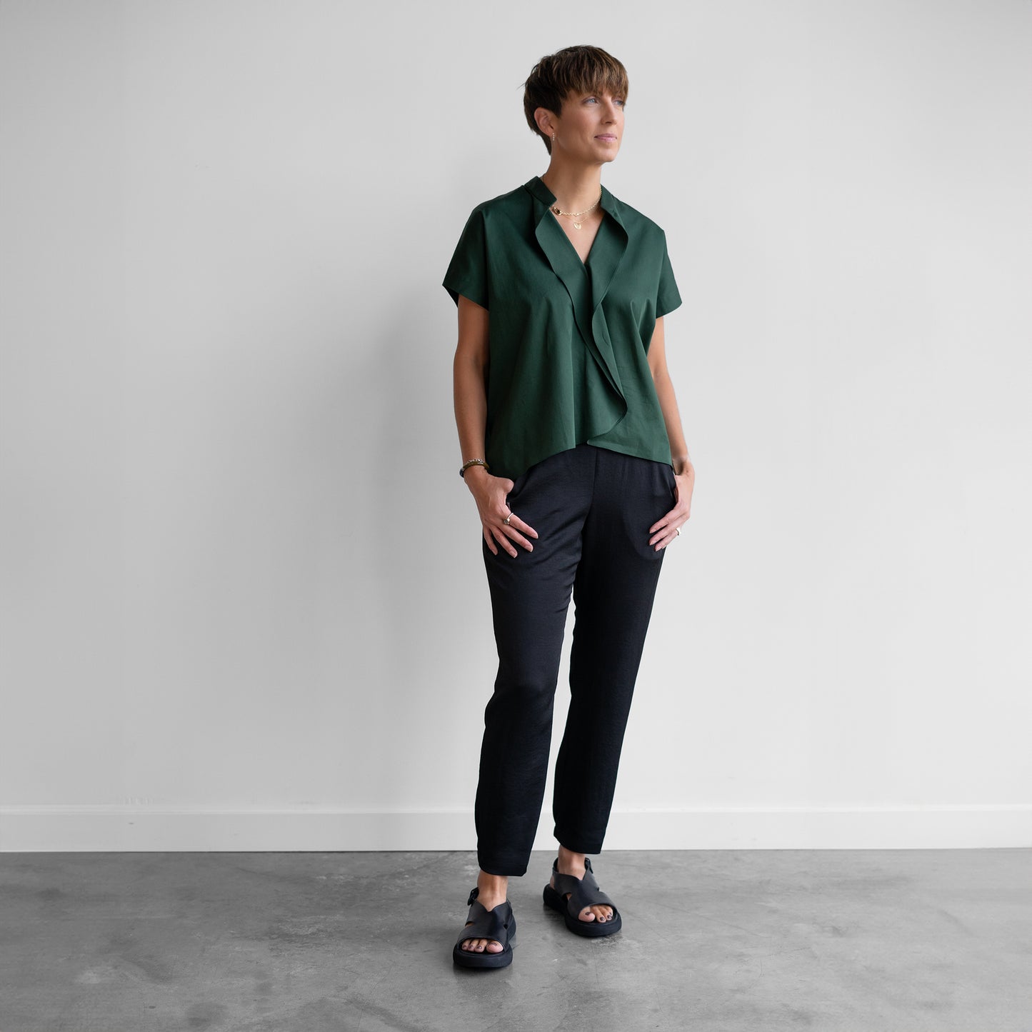 Fin Gaban Shirt in Pine Green