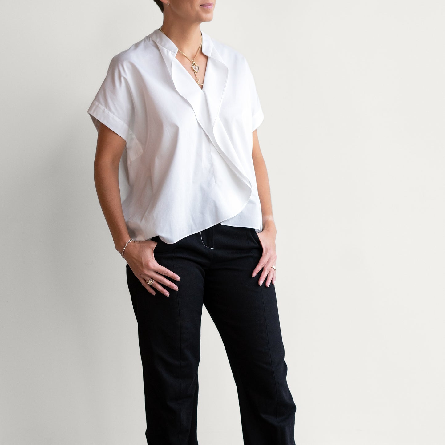 Fin Gaban Shirt in Chalk White