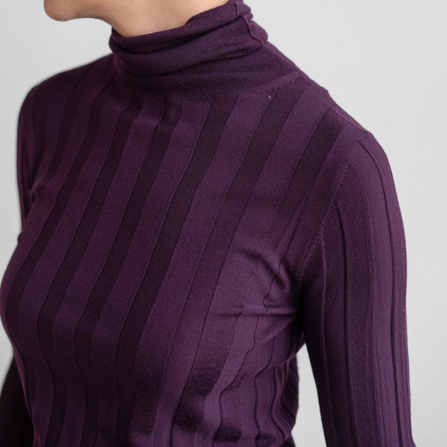 Wide Ribbed Turtleneck Sweater