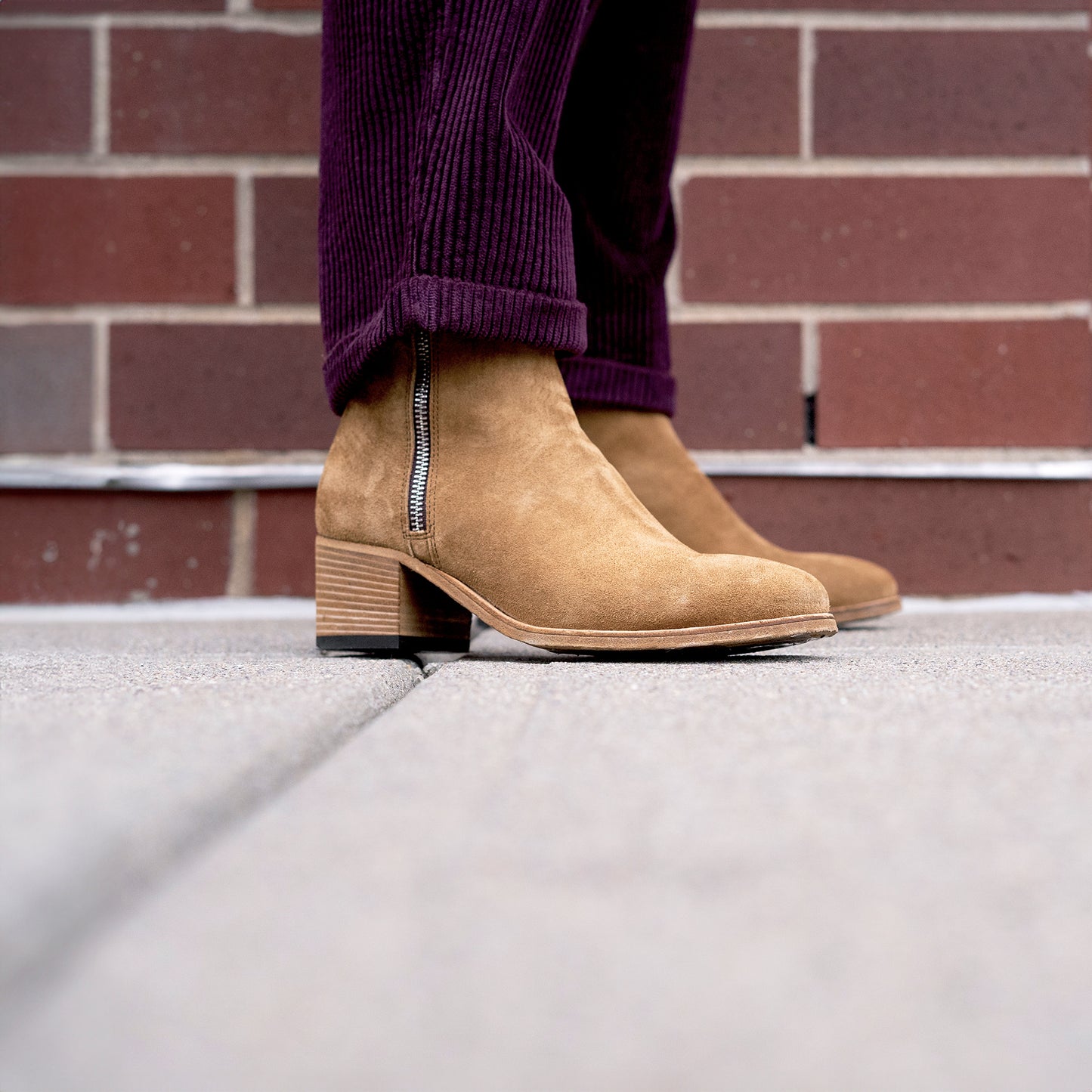 Denner 103 Suede Ankle Boot in Birra