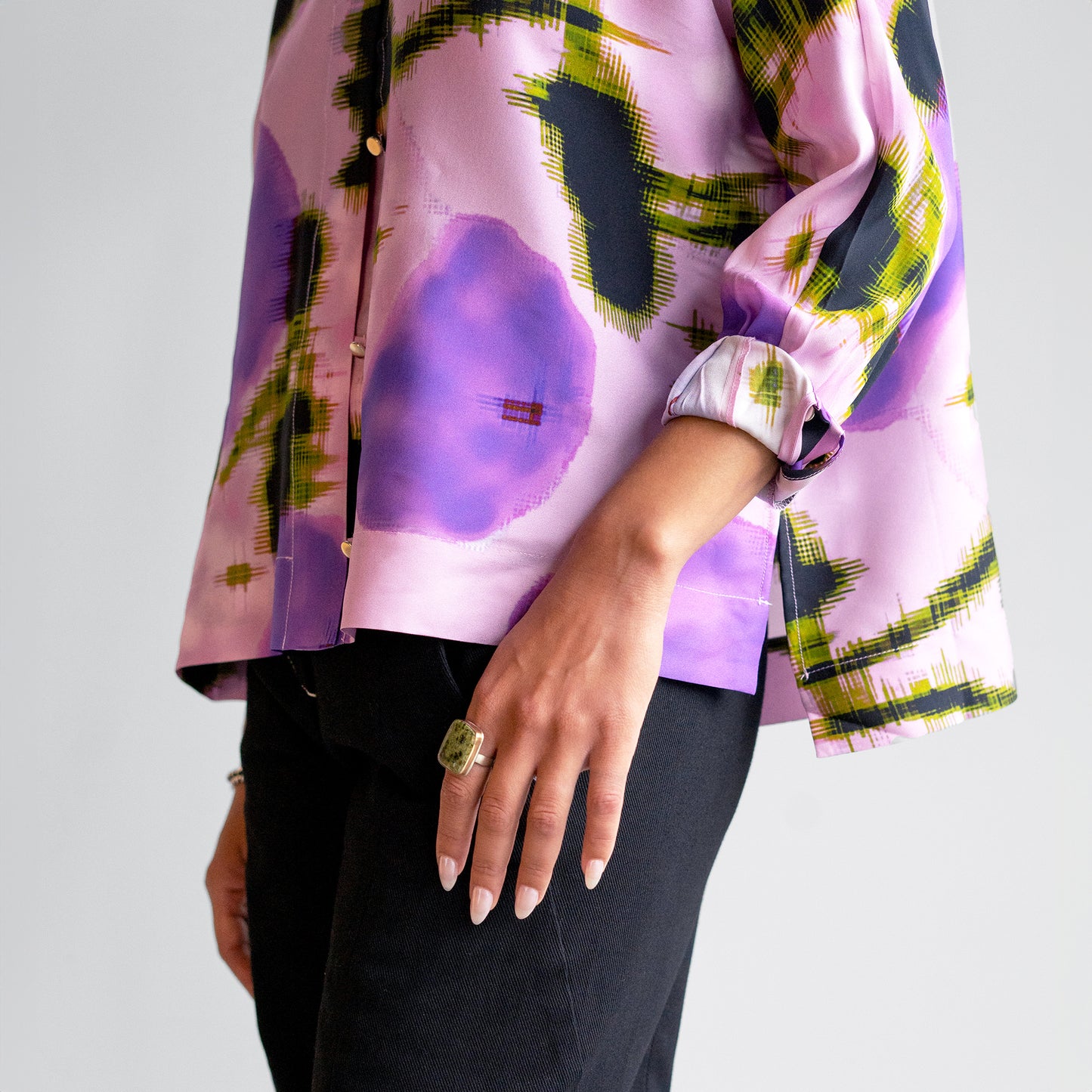 Silk Twill Blouse in Violet