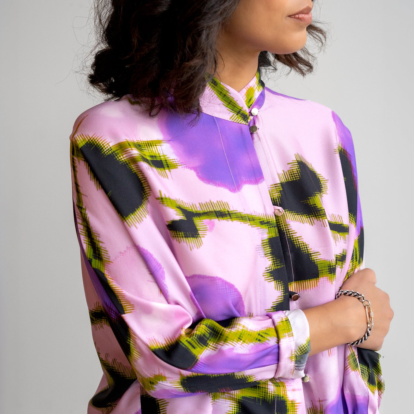 Silk Twill Blouse in Violet