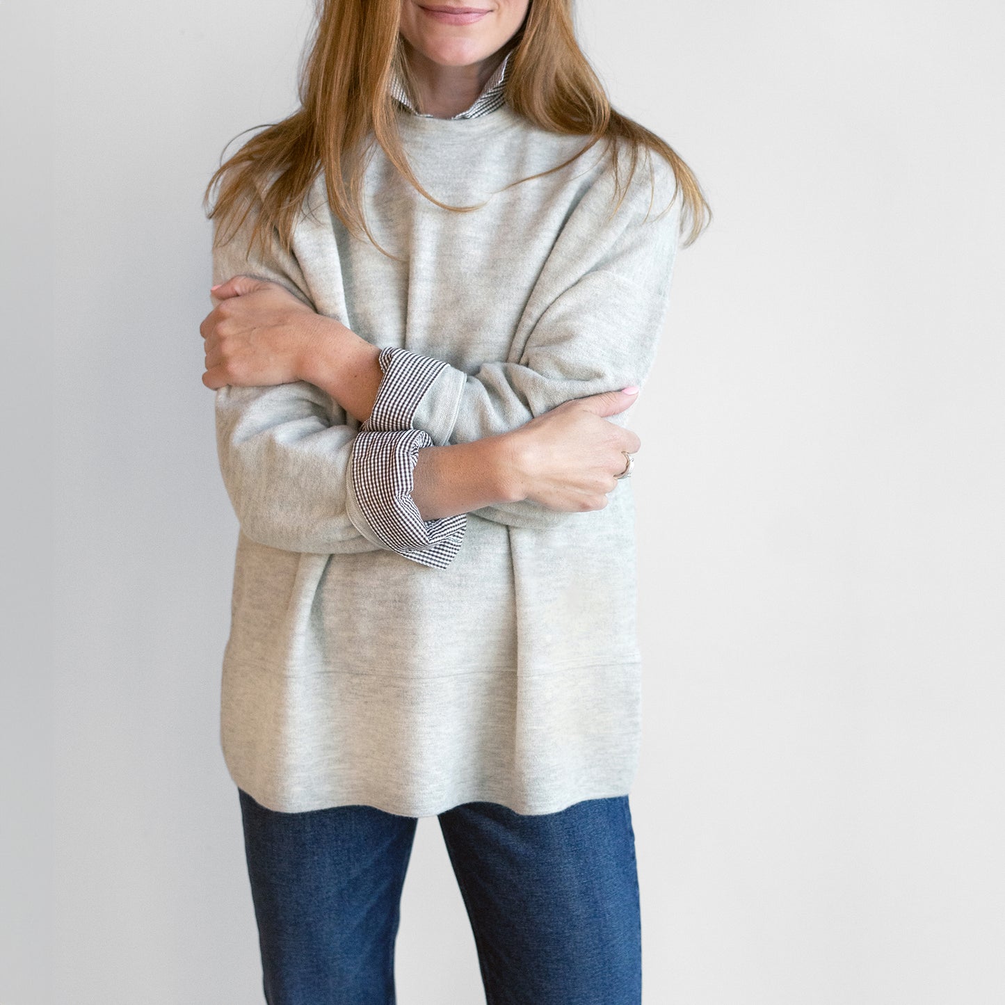 Oversized Crewneck Pullover in Carrara