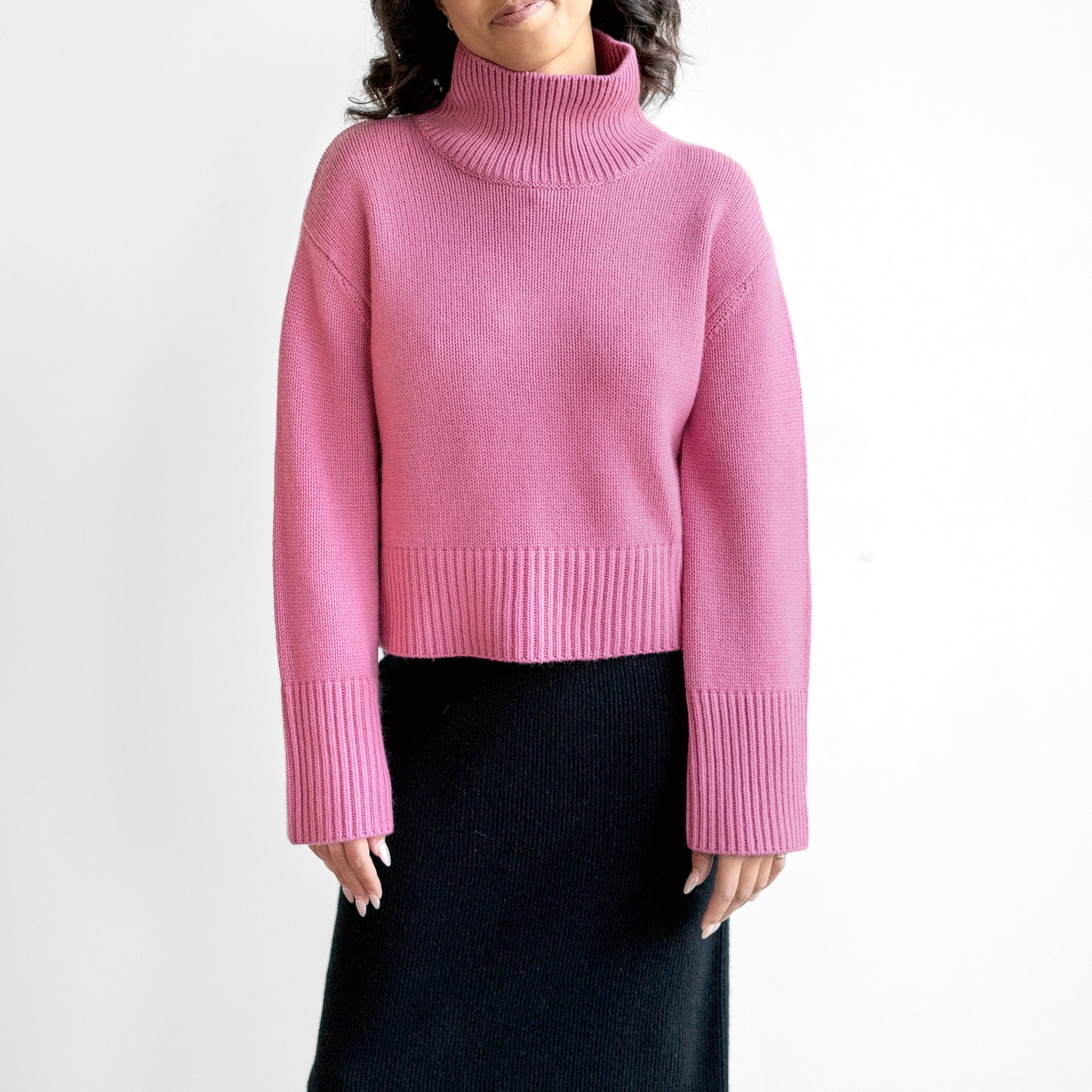 Fleur Turtleneck in Rose Pink