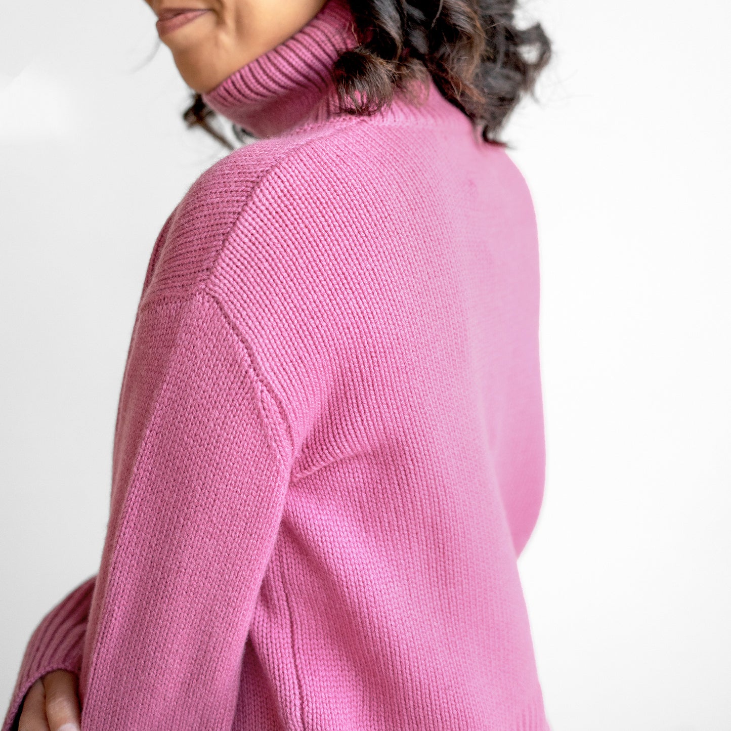 Fleur Turtleneck in Rose Pink