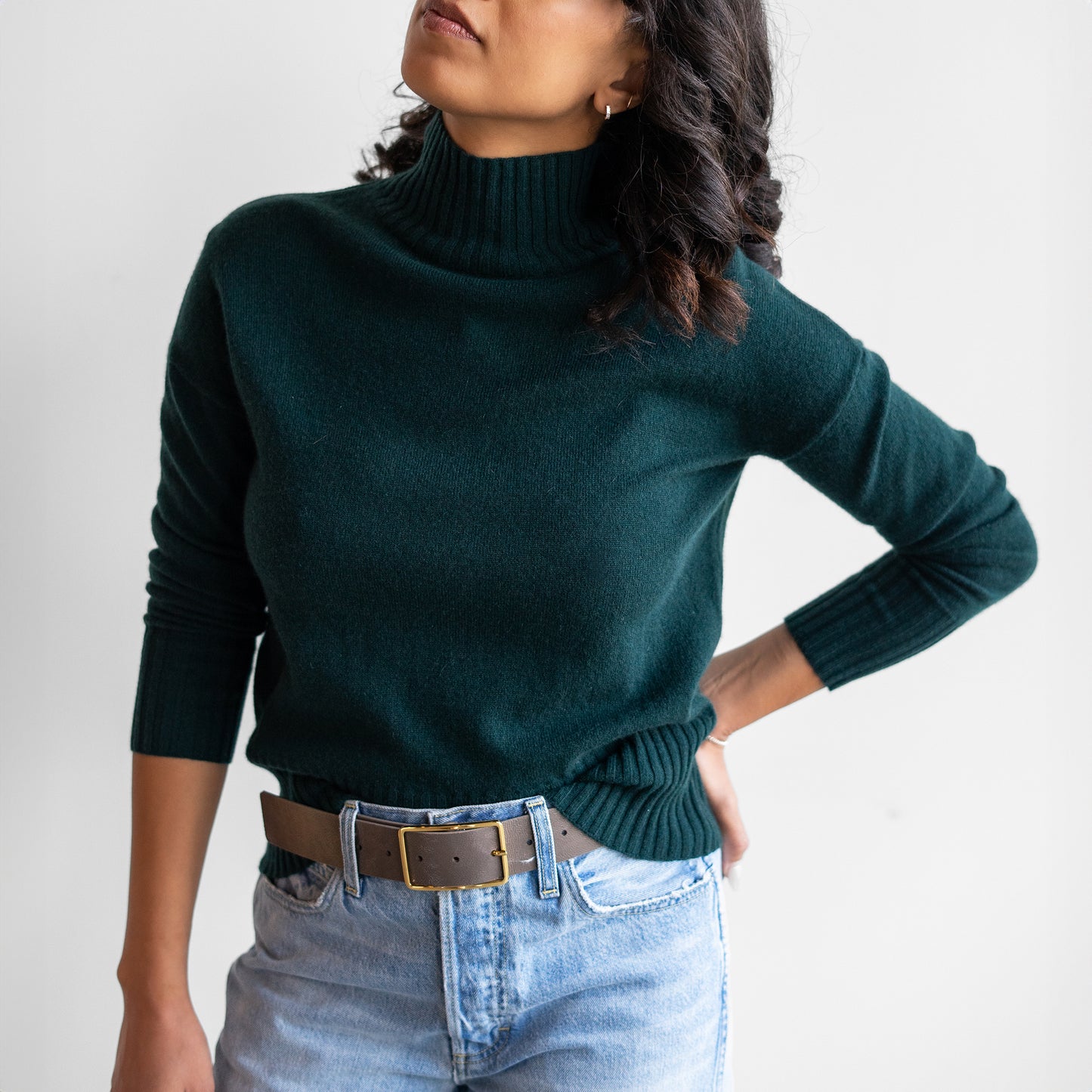 Funnel Neck Pullover in Cypress