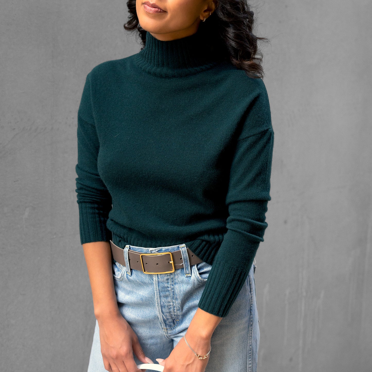 Funnel Neck Pullover in Cypress