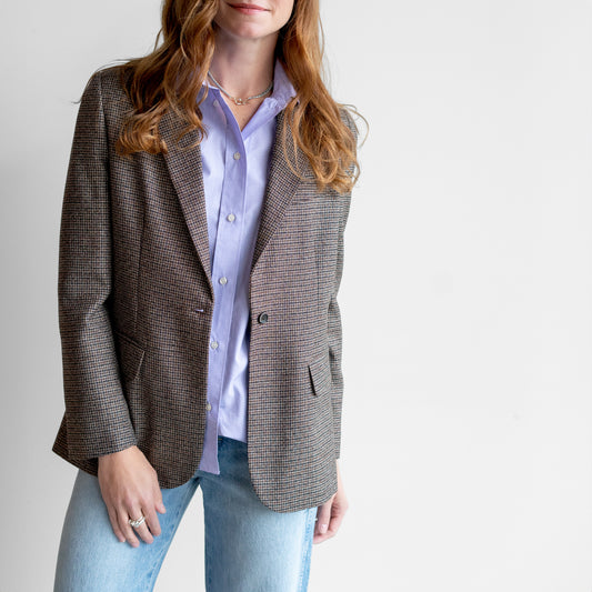 Bella Checked Blazer in Cioccolato