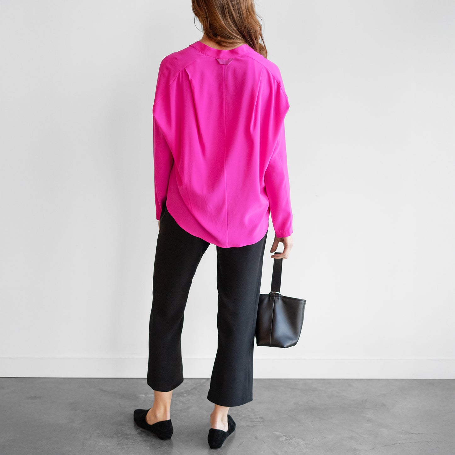 Long Sleeve Fin Gaban Shirt in Fuchsia