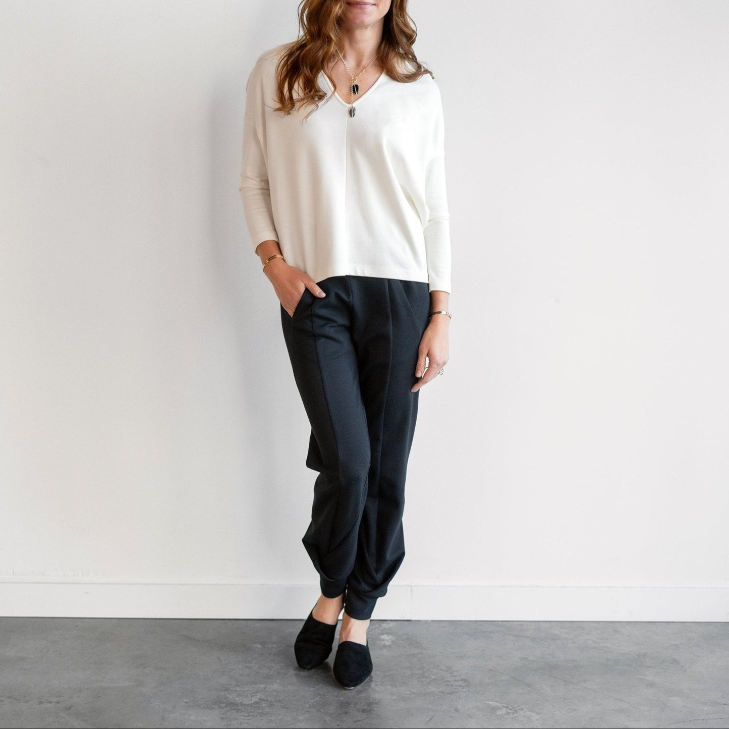 Longsleeve Koya Jersey Top in White Pepper