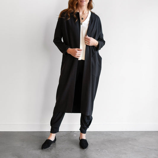 Jersey Koya Coat in Black