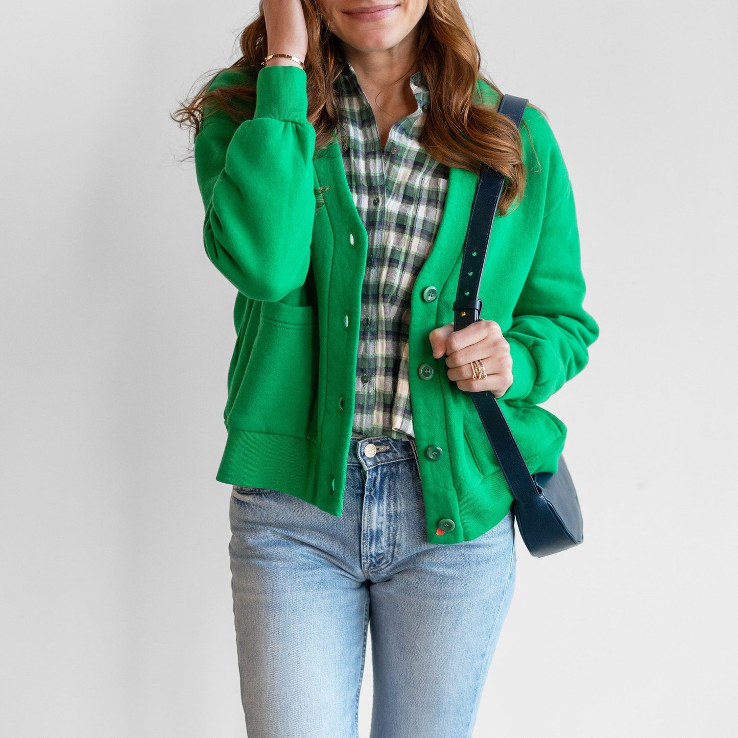 Benny Cardigan in Grass Green