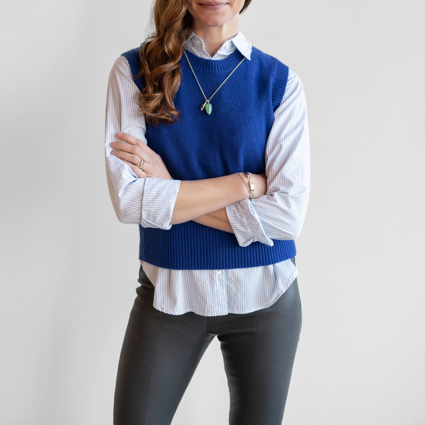 Sleeveless Cashmere Sweater in Night Dive