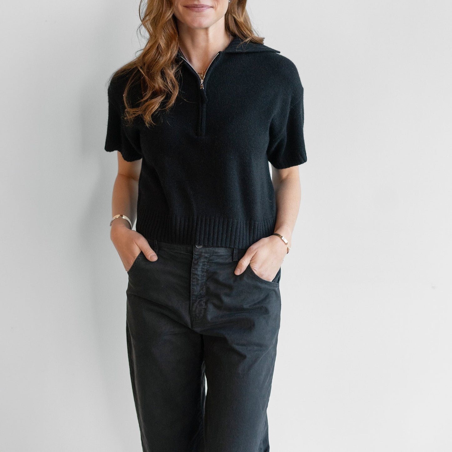 Polo Neck Cashmere Sweater in Noir