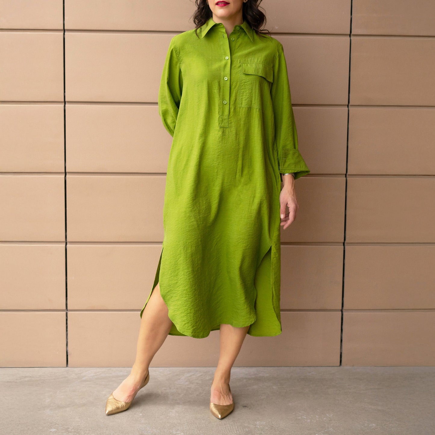 Dua Dress in Bamboo Green