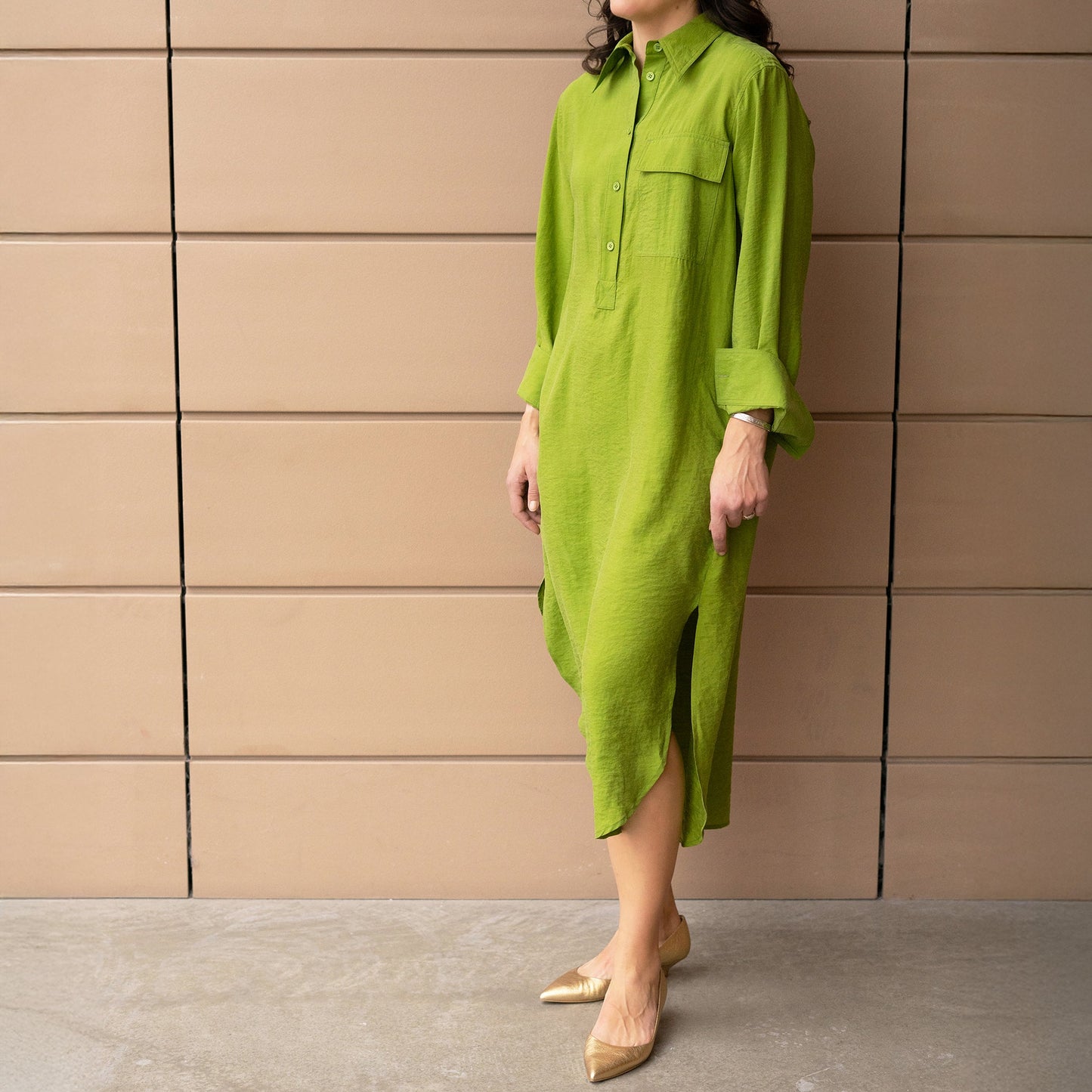 Dua Dress in Bamboo Green