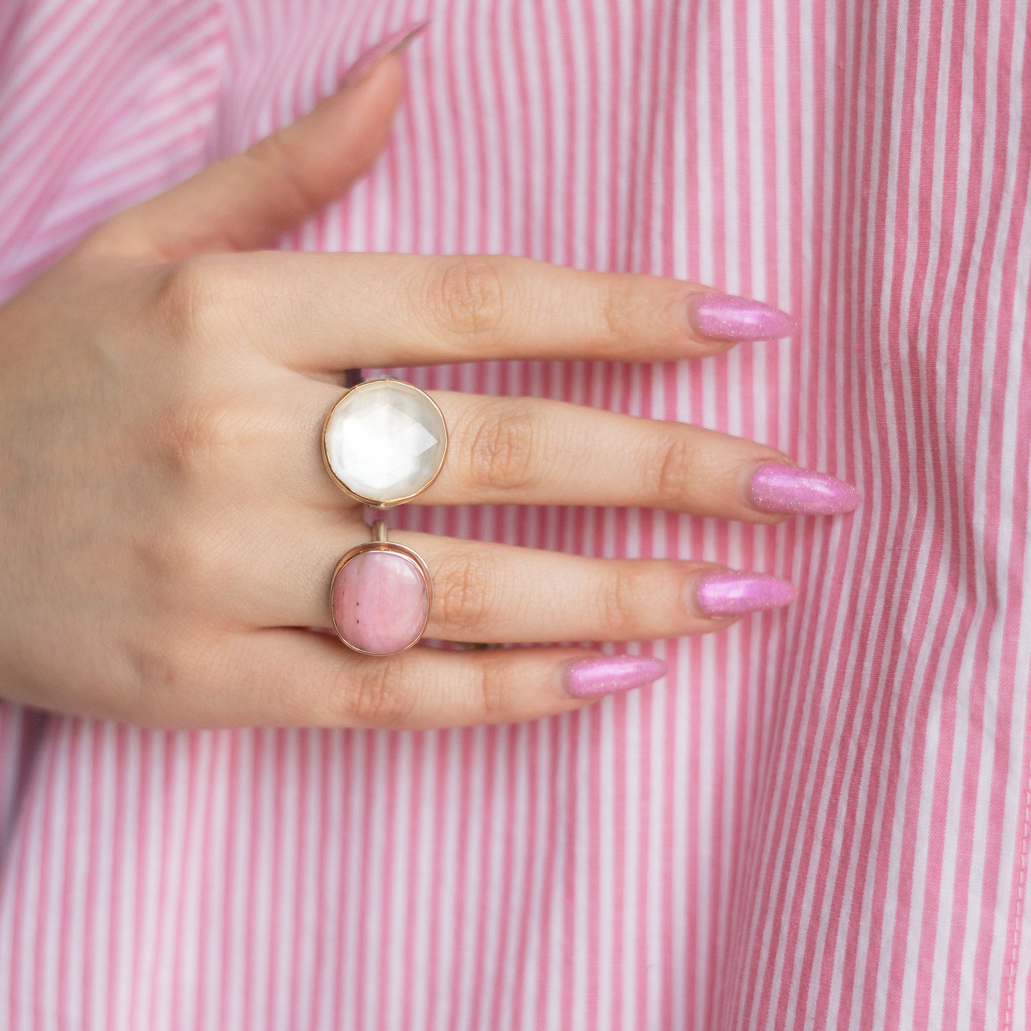 Pink Peruvian Opal Ring