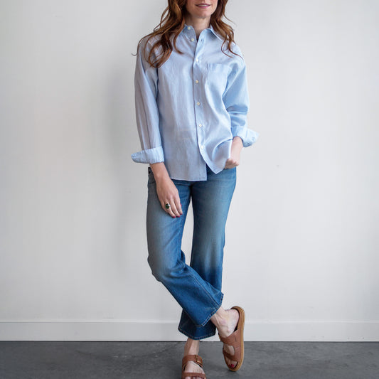 Clea Button Up in Sax Blue