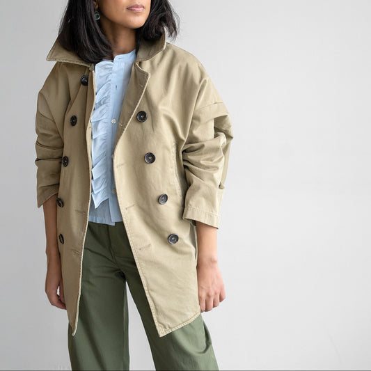 Marina Canvas Coat in Camel