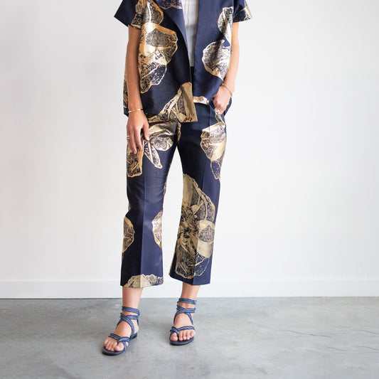 Eko Jacquard Pant in Ink & Gold