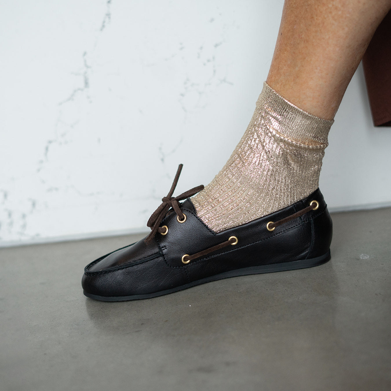 One Ribbed Laminated Socks