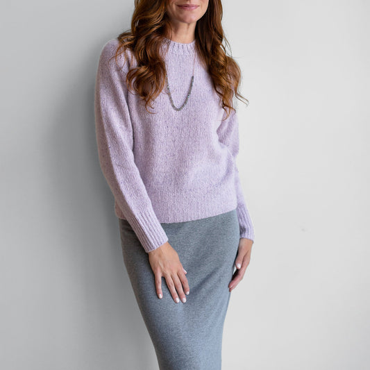 Marl Knit Pullover in Light Purple