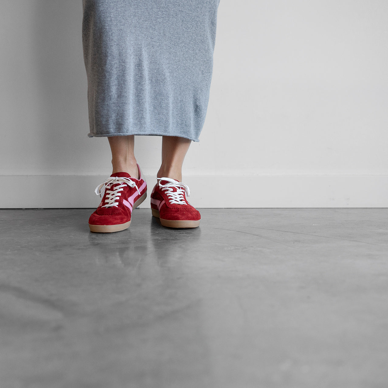 Slim Sneaker in Cherry Red