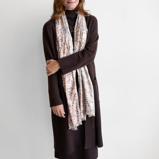 Pebble Print Scarf in Taupe