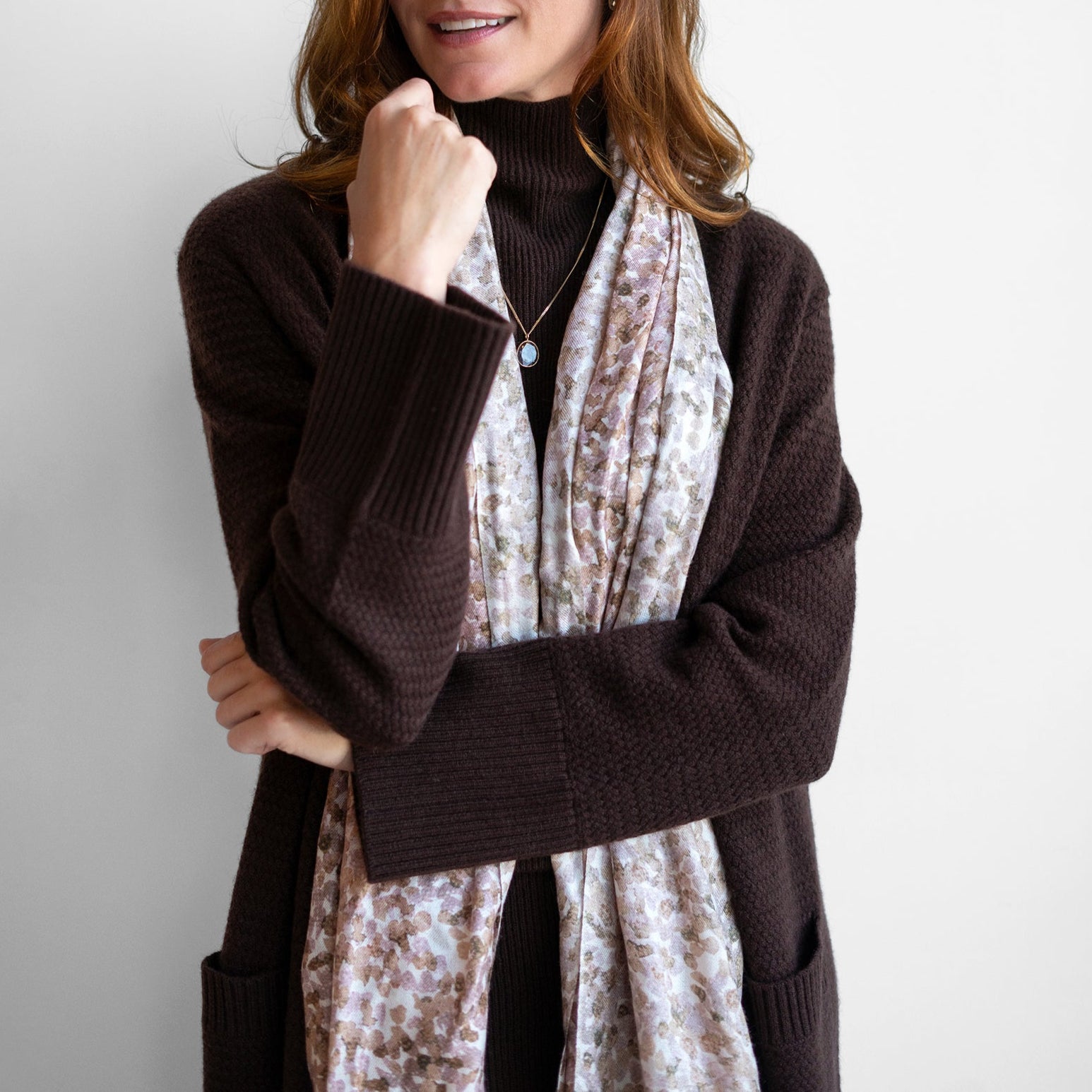 Pebble Print Scarf in Taupe