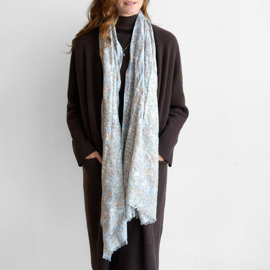 Pebble Print Scarf in Ice Blue