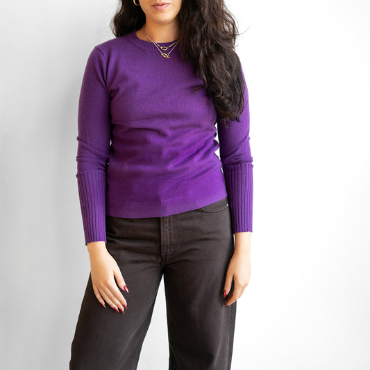 Cashmere Crew Sweater in Violet