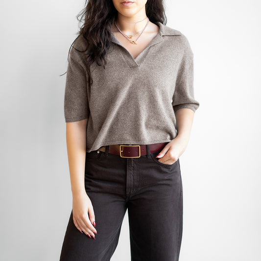 Neela Polo Tee in Truffle