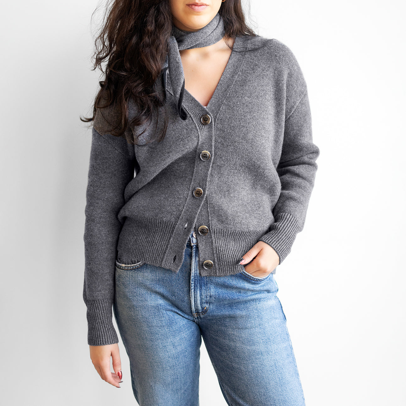 Amery Cardigan in Graphite Grey