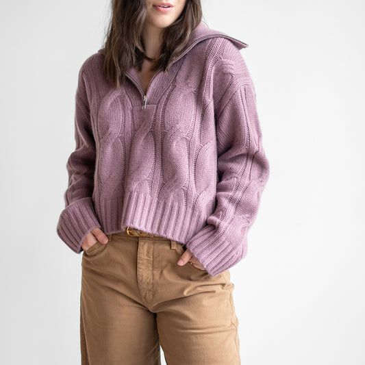 Esme Quarter Zip in Dusty Violet