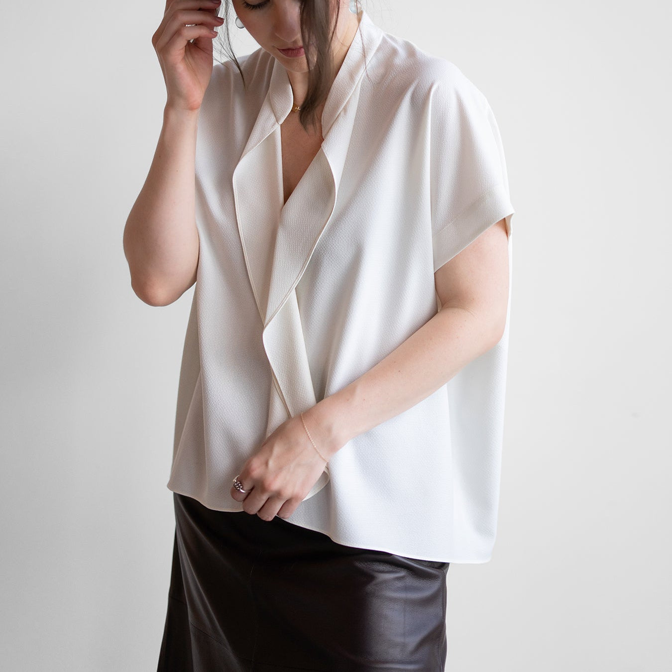 Fin Gaban Blouse in White Pepper