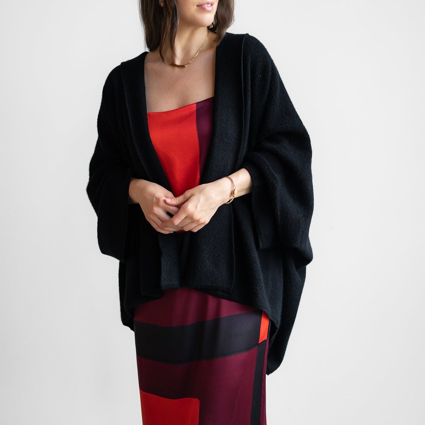 Meriel Slouchy Cardigan in Black