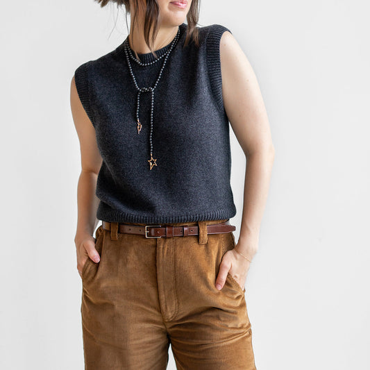 Sleeveless Sweater in Volcano Grey