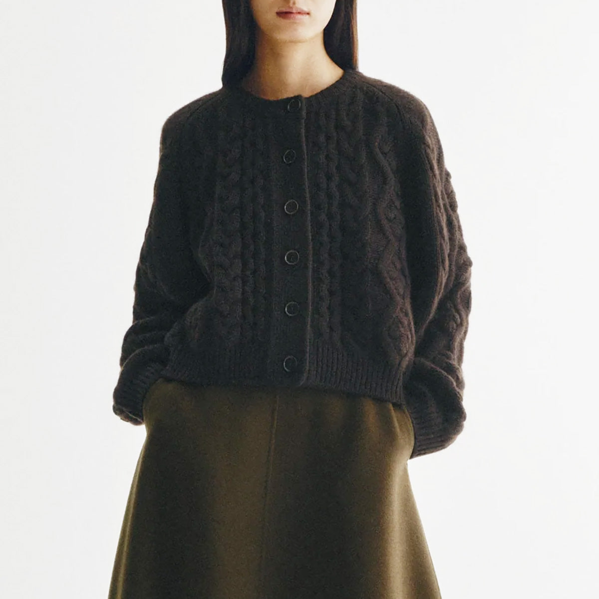 Winroe Cardigan in Dark Oak