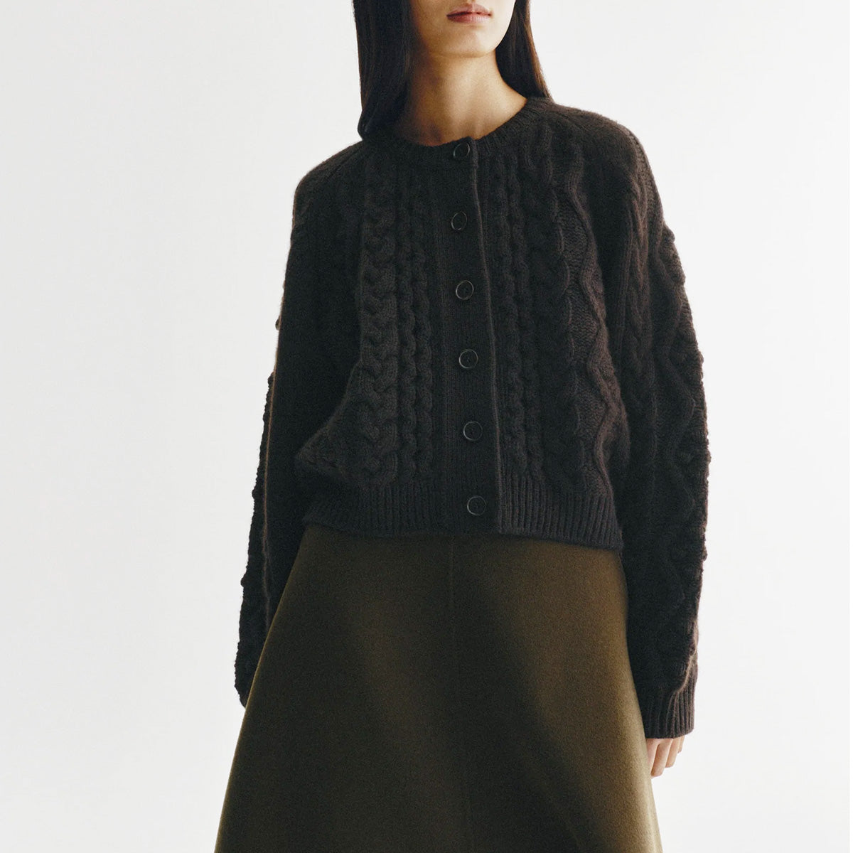 Winroe Cardigan in Dark Oak