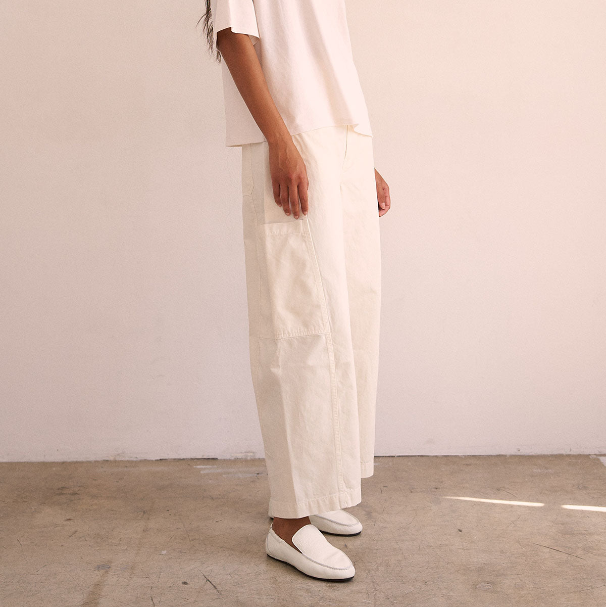 Baggy Painter Crop in Ecru