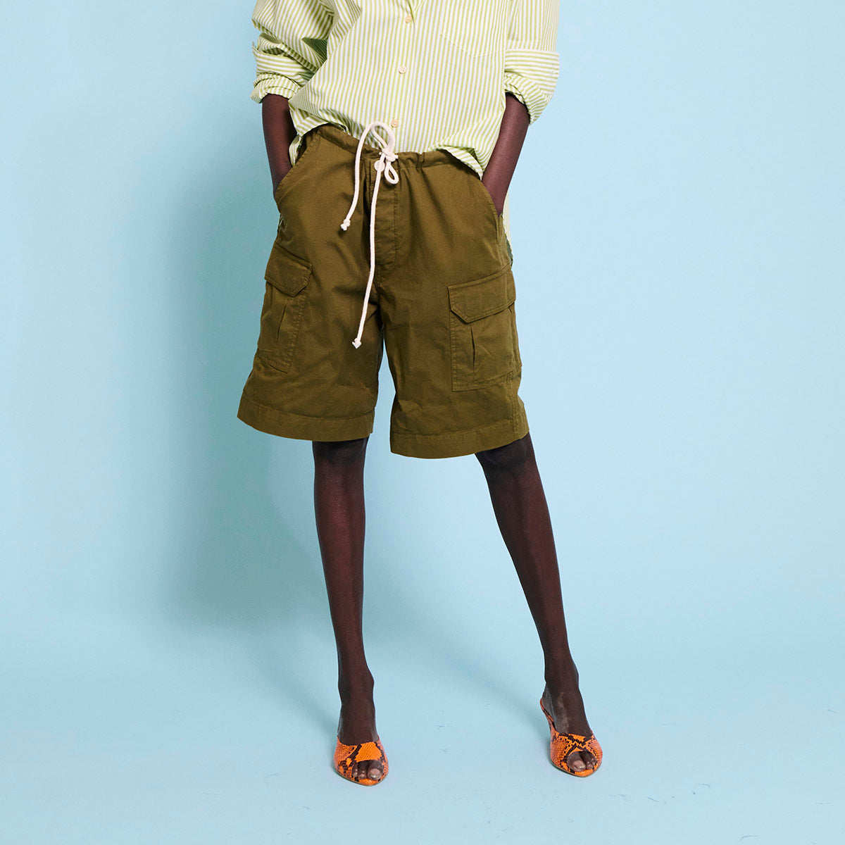 The Rope Tie Cargo Short in Khaki