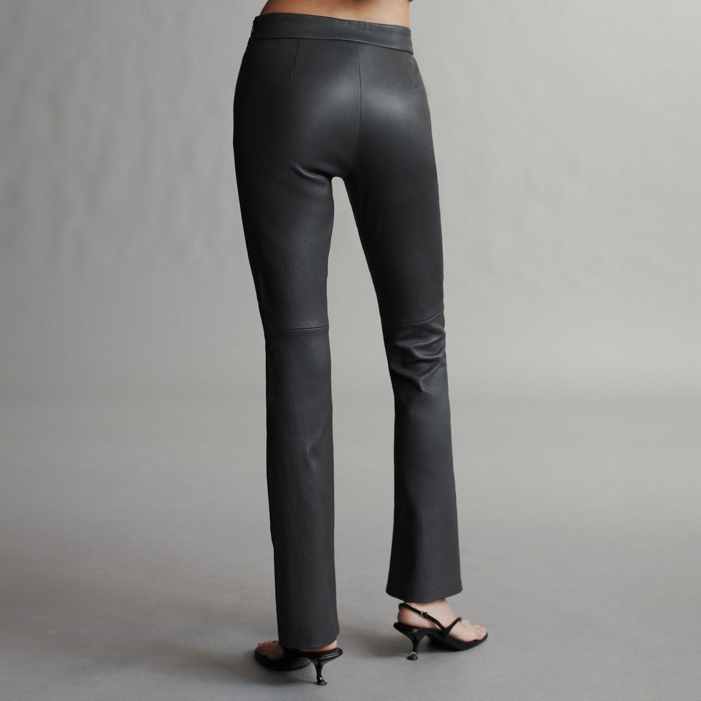 Skinny Love Leather Pant in Black Oyster