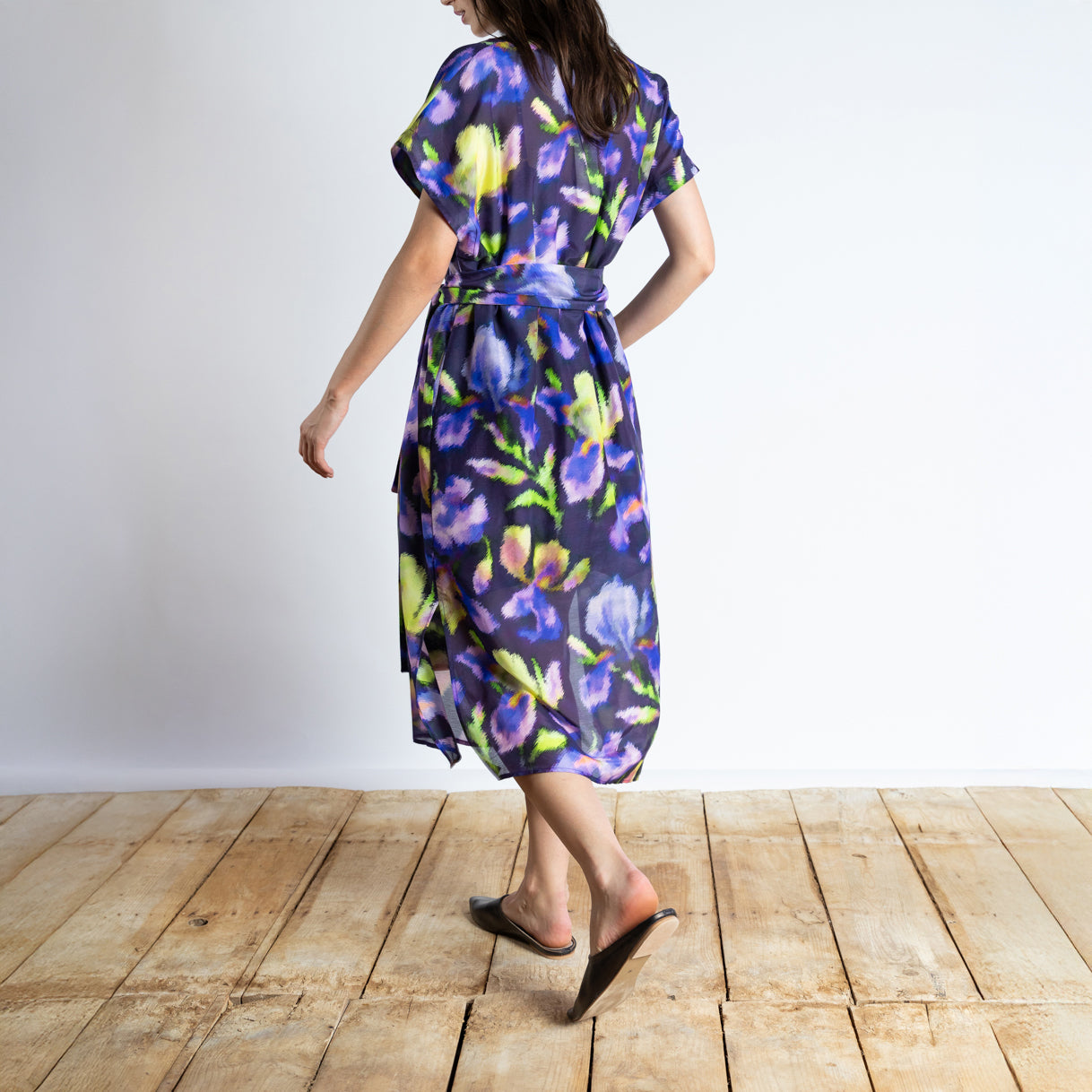 Floral Belted Dress in Plum