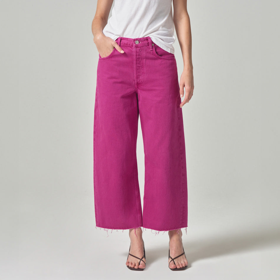 Ayla Raw Hem Crop in Viola