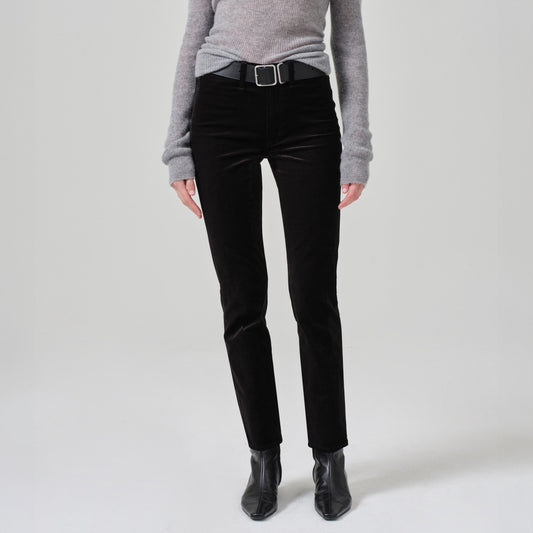 Isola Cropped Slim in Black Velvet