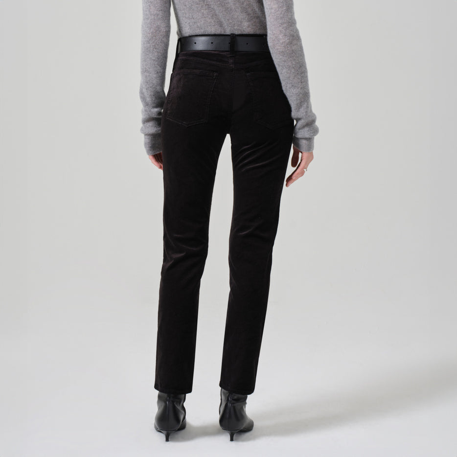 Isola Cropped Slim in Black Velvet