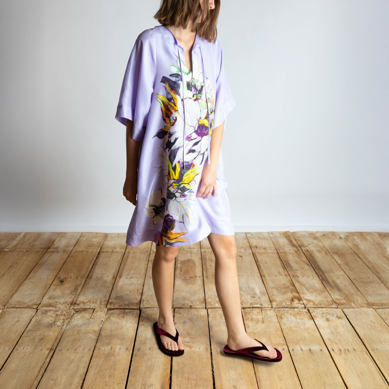 Print Tunic Dress in Lavender