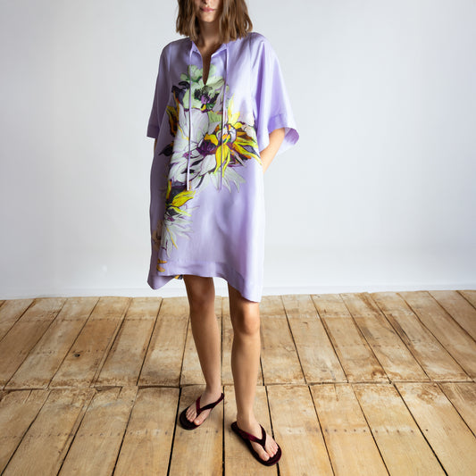 Print Tunic Dress in Lavender