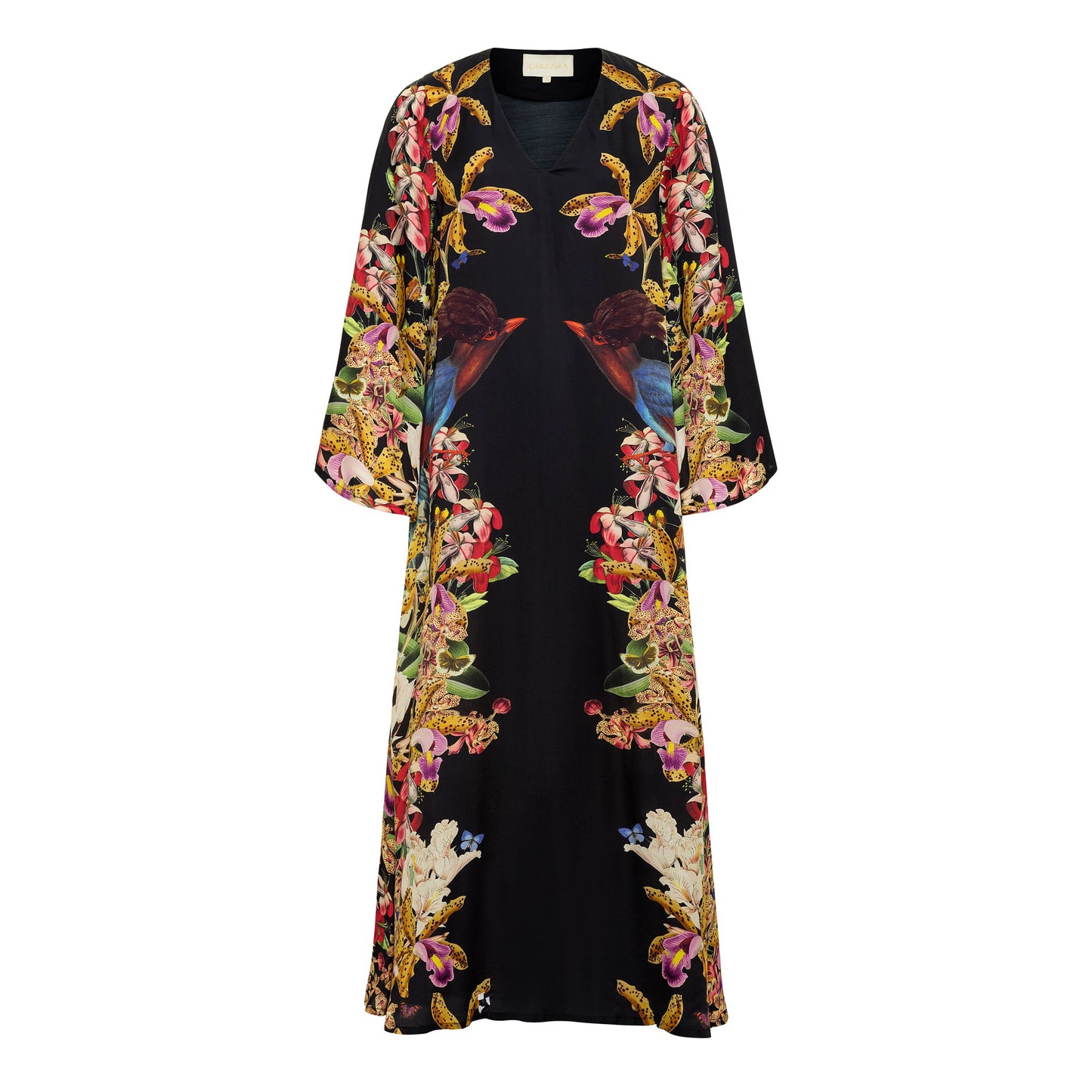 Lena Kaftan in Black Divine Birds
